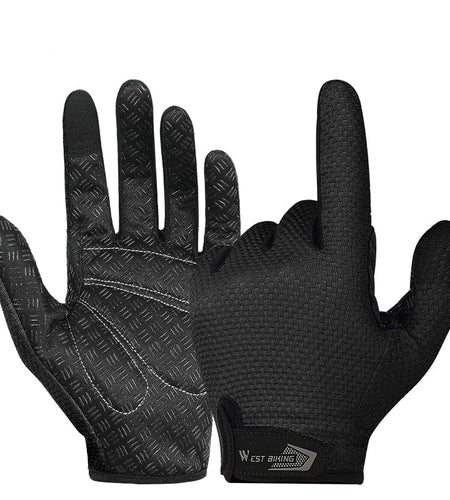 Summer Cycling Gloves Full Finger MTB Bike Gloves Touch Screen Non-Slip Silicone Palm Rest Driving Riding Gloves