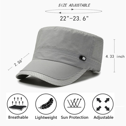 Load image into Gallery viewer, Breathable Men&#39;s Military Hats Women&#39;s Sunshade Flat Top Snapback Male Summer Cap Mesh Army Sun Baseball Caps Outdoor
