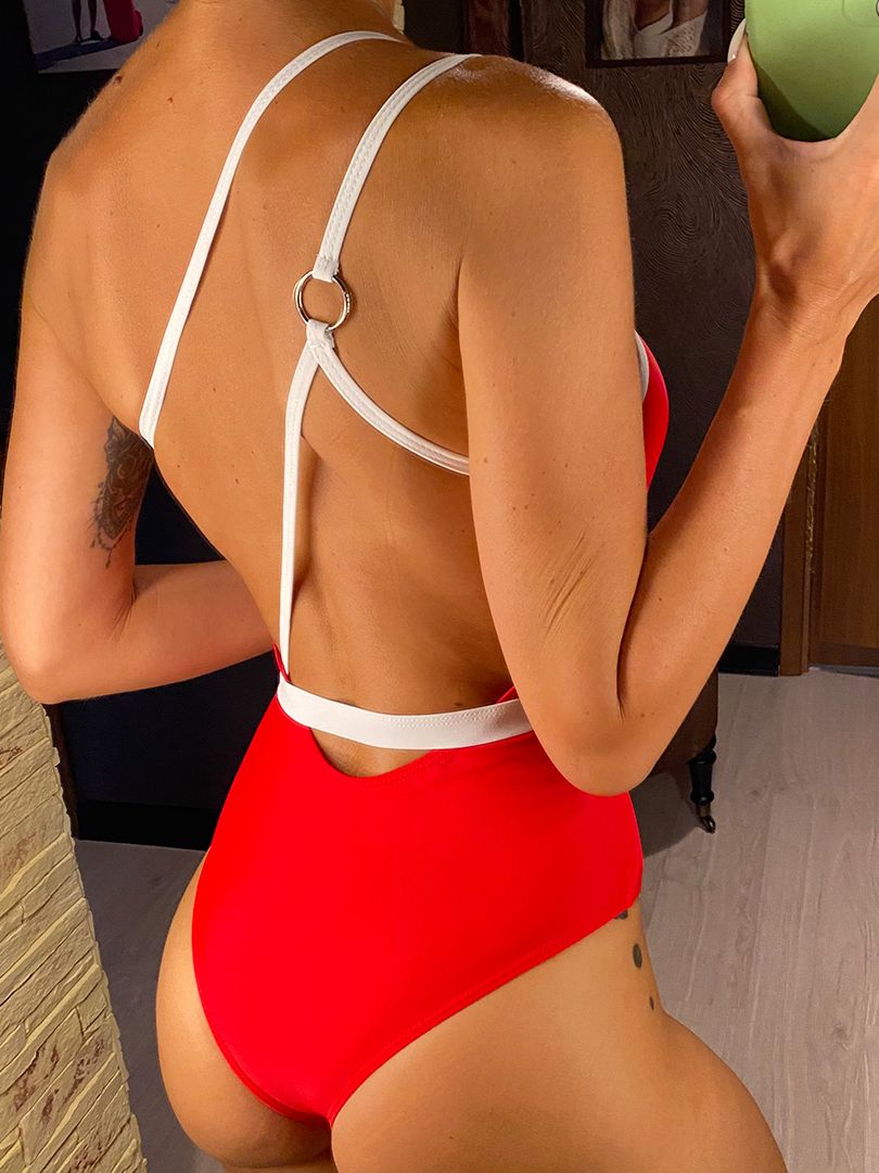 Sexy Splicing Asymmetric Backless Monokini Women Swimwear One Piece Swimsuit Female One Shoulder Bather Bathing Suit Swim V3102