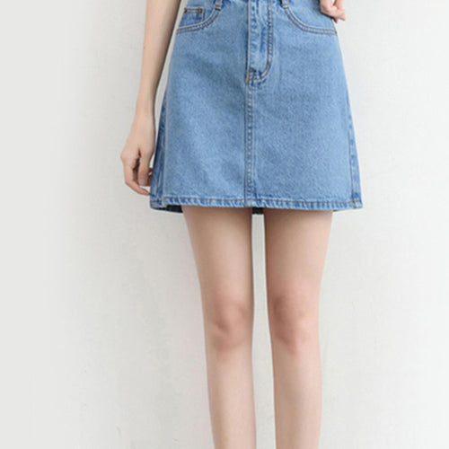 Load image into Gallery viewer, Sexy Women Denim Mini Skirt Fashion Summer High Waist Korean Black Skirt Blue Package Hip Jeans Harajuku Cotton S-3XL
