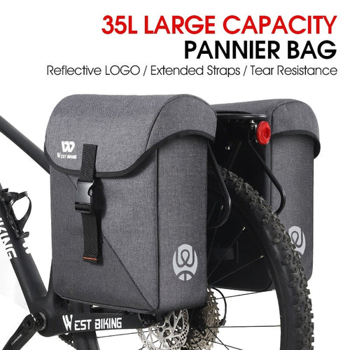 Load image into Gallery viewer, 35L Large Capacity Bike Panniers Bicycle Rear Double Sides Bag Cycling Luggage Carrier MTB Cruisers Bike Cargo Bag
