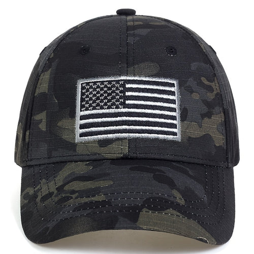 Load image into Gallery viewer, Tactical Army Military USA American Flag Unisex Mesh Embroidered Baseball Cap Men Women Hip Hop Peaked Caps Sport Outdoor Hat
