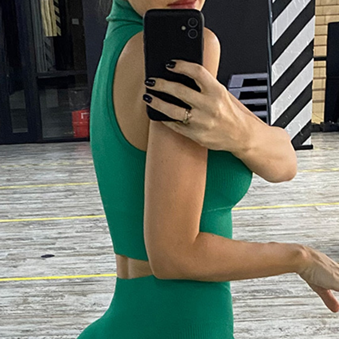 S - XL Sexy Yoga Bra Tank Top Fitness Running Vest Sports Underwear Women Shockproof Bra Quick Dry Workout Seamless Tops A081B