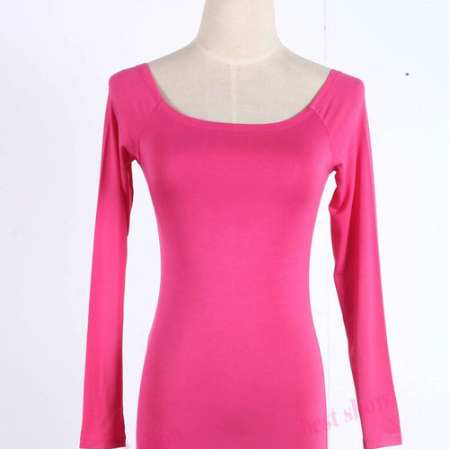 Load image into Gallery viewer, Sexy Off Shoulder Solid Color Long Sleeve Shirt-women-wanahavit-rose red-S-wanahavit
