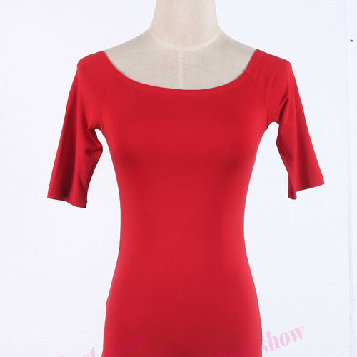 Load image into Gallery viewer, Sexy Off Shoulder Solid Color Long Sleeve Shirt-women-wanahavit-red half sleeve-S-wanahavit
