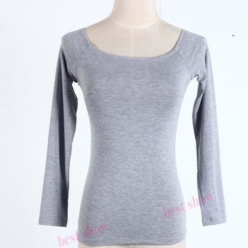 Load image into Gallery viewer, Sexy Off Shoulder Solid Color Long Sleeve Shirt-women-wanahavit-light gray-S-wanahavit
