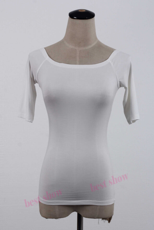 Sexy Off Shoulder Solid Color Long Sleeve Shirt-women-wanahavit-white half sleeve-S-wanahavit