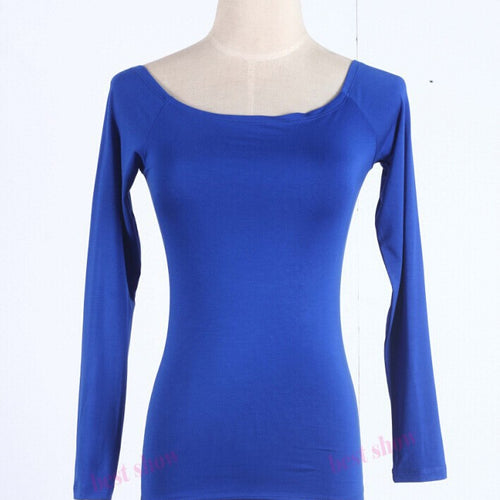 Load image into Gallery viewer, Sexy Off Shoulder Solid Color Long Sleeve Shirt-women-wanahavit-blue-S-wanahavit
