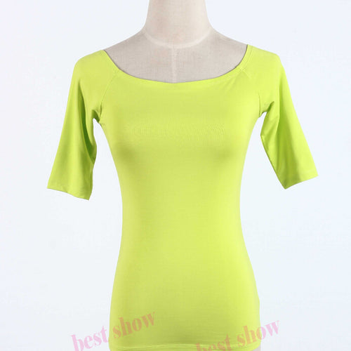 Load image into Gallery viewer, Sexy Off Shoulder Solid Color Long Sleeve Shirt-women-wanahavit-neon green half-S-wanahavit
