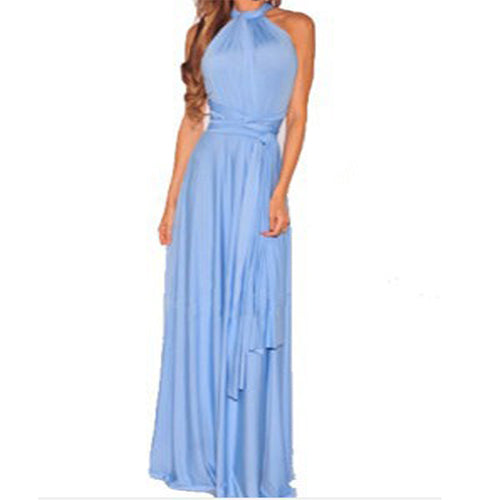 Load image into Gallery viewer, Elegant Multiway Convertible Wrap Maxi Dress-women-wanahavit-Light Blue-S-wanahavit
