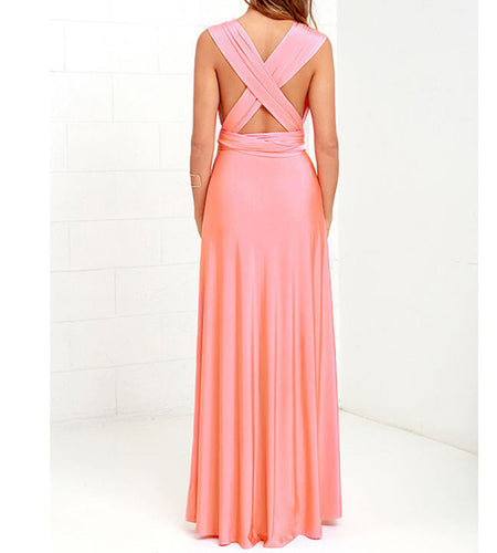 Elegant Multiway Convertible Wrap Maxi Dress-women-wanahavit-Pink-S-wanahavit