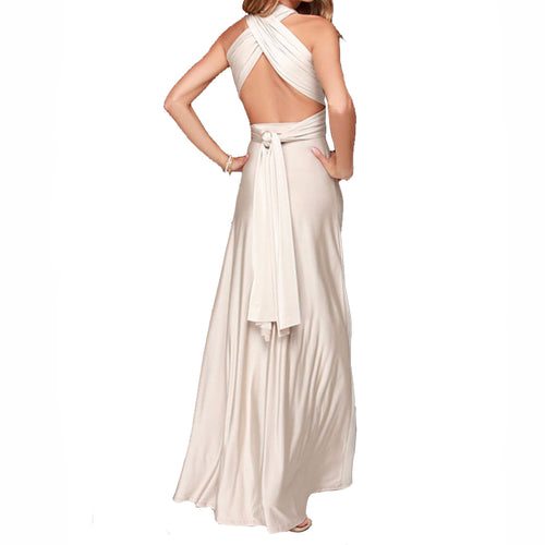 Load image into Gallery viewer, Elegant Multiway Convertible Wrap Maxi Dress-women-wanahavit-White-S-wanahavit
