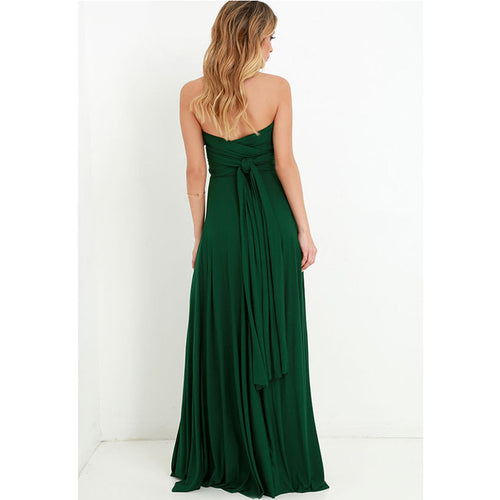 Load image into Gallery viewer, Elegant Multiway Convertible Wrap Maxi Dress-women-wanahavit-Green-S-wanahavit
