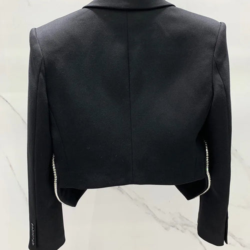 Load image into Gallery viewer, Patchwork Diamonds Blazers For Women Lapel Long Sleeve Temperament Blazer Female Fashion Autumn Clothing
