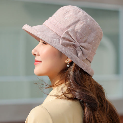 Load image into Gallery viewer, Woman Summer Hats With Visor Hat Fashion Bow Design Sun Hat Travel Mesh Bucket Hat
