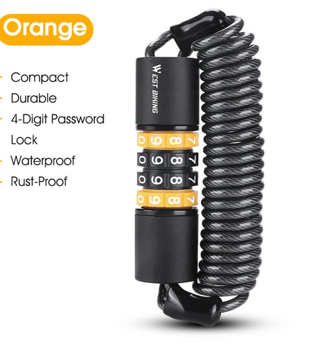 Bicycle Helmet Lock Portable Combination Wire Lock Anti-theft Bike Lock Scooter Motocycle Helmet Cycling Bag Lock