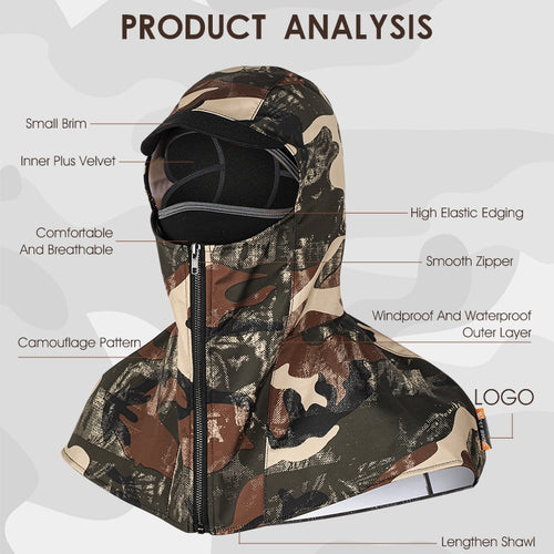 Load image into Gallery viewer, 2 in 1 Winter Warm Cycling Cap Tactical Soldier Hood Fleece Windproof Balaclava Motorcycle Headgear Bicycle Ski Cap
