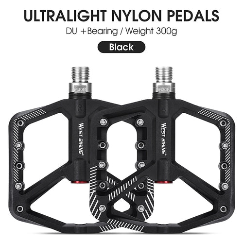 Load image into Gallery viewer, Ultralight Nylon Bicycle Pedals DU Sealed Bearings MTB Road BMX Pedals Non-Slip Waterproof Bike Part Flat Pedals

