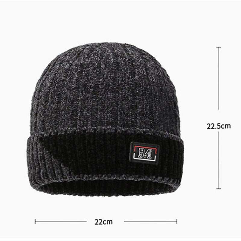 Fashion Chenille Material Winter Hat Beanies for Men Women Knitted Hats Keep Warm Outdoor Thicken Ski Caps