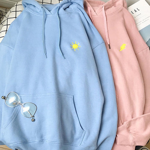 Load image into Gallery viewer, Hoodies Fashion Embroidery Loose Women Hip Hop Coat Pullover Oversized Hooded Sweatshirt Simple Large Size Spring Tops
