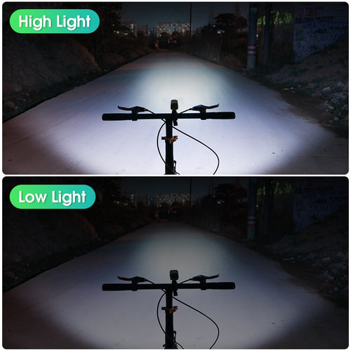 Load image into Gallery viewer, Waterproof Bicycle Front Light Smart Induction AUTO Headlight With Bike Horn USB Rechargeable LED Cycling Flashlight
