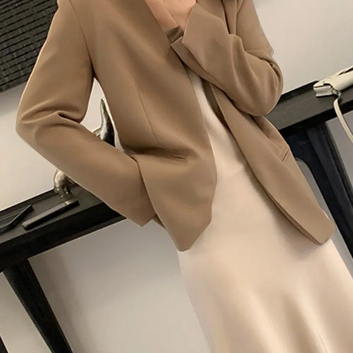 Load image into Gallery viewer, Minimalist Blazers For Women Notched Collar Long Sleeve Slim Patchwork Hidden Breasted Slim Blazer Female Fashion
