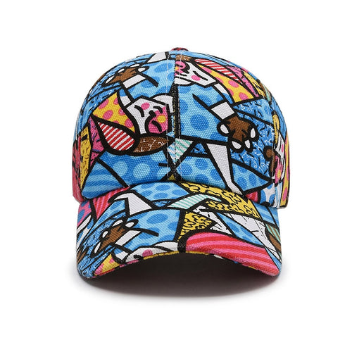 Load image into Gallery viewer, Women Men Cartoon Print Baseball Caps Female Male Lip Four Seasons Faloral Visors Snapback Cap Hat For Women Men
