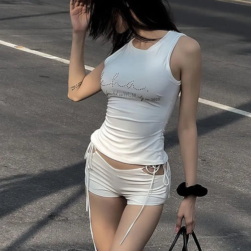 Load image into Gallery viewer, Sexy Hot Girl Mini Shorts Low Rise Lace-up Fashion Korean Casual Slim Women&#39;S Panties Bottoms Y2K Short Pants Summer

