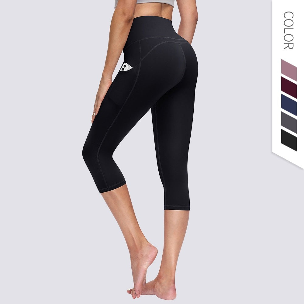 Capris Pants Sport Leggings Women Gym Clothing Tights Workout High Waist Leggins Yoga Suit  Fitness Running Legging Woman