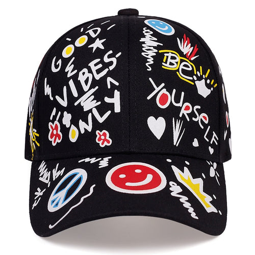 Load image into Gallery viewer, Letter printing graffiti hip hop baseball cap fashion outdoor couple universal wild sun hat sports casual caps dad hats
