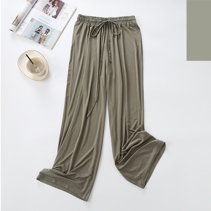 Summer Women's Pajamas Pants Super Soft Modal Viscose Sleepwear Solid Colors Casual Leisure Homewear Pants Comfortable