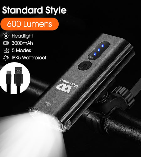 1000LM Bike Light Front Rear Lamp USB Rechargeable LED 4000mAh Bicycle Light Waterproof Headlight Bike Accessories