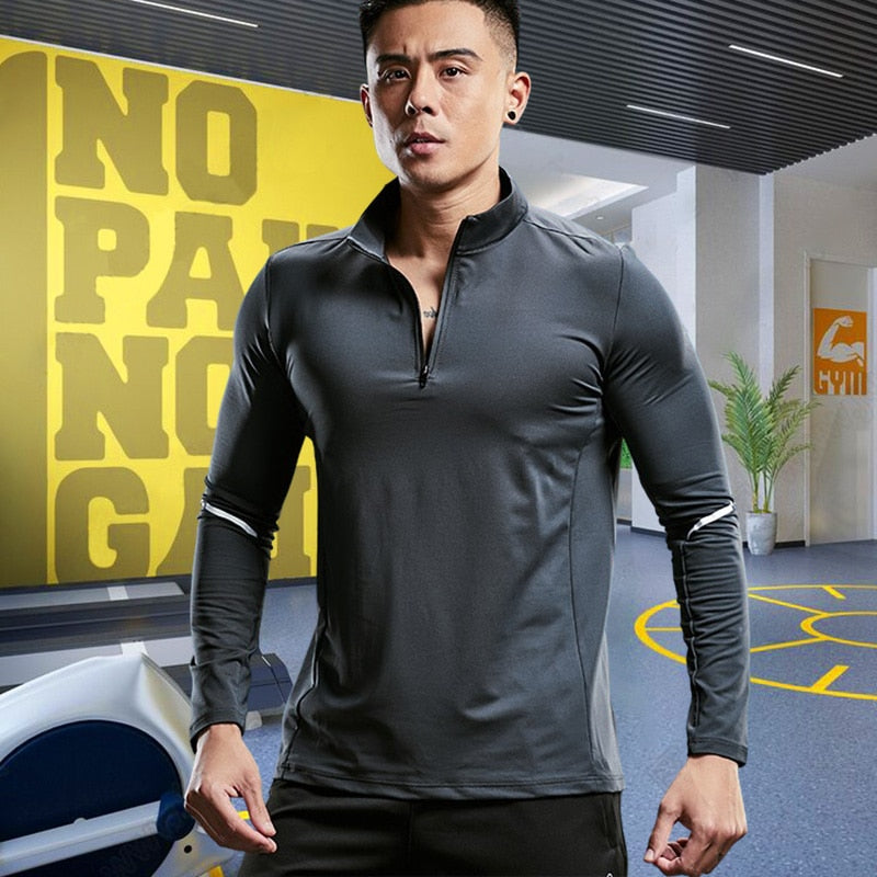 Mens Running Sports T Shirts Gym Fitness Training Compression