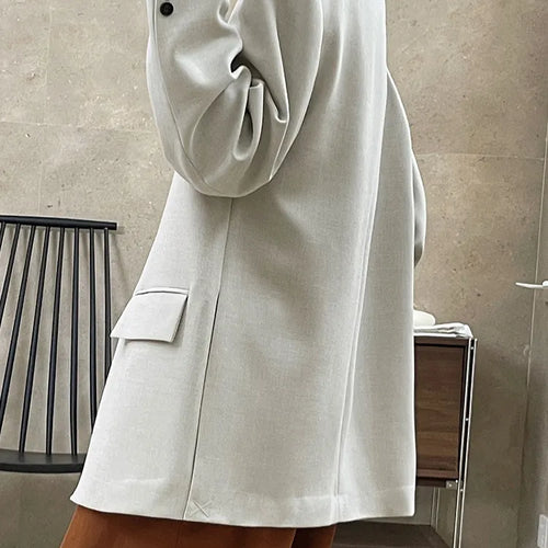 Load image into Gallery viewer, Patchwork Single Breasted Blazers For Women Notched Collar Long Sleeve Loose Solid Casual Blazer Female Fashion
