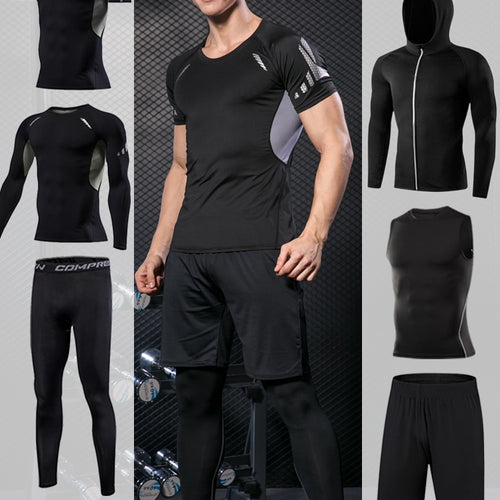 Load image into Gallery viewer, Gym Compression Men&#39;s Sportswear Jogging Tights Tracksuit Suits Sportsman Fitness Sport Suit Running Sports Wear Set Man Clothes
