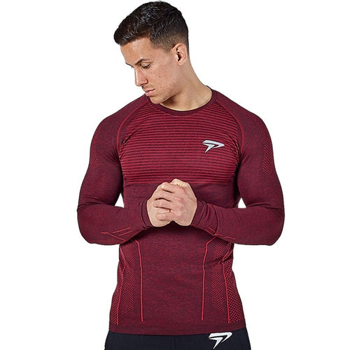 Load image into Gallery viewer, Men Compression Quick Dry T-shirt Running Sports Long Sleeve Shirt Gym Fitness Bodybuilding Tees Tops Male Training Clothing
