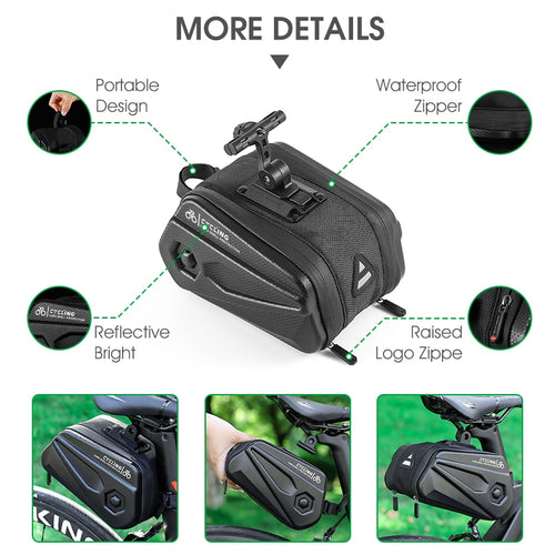 Load image into Gallery viewer, Bike Saddle Bag Waterproof MTB Road Bicycle Under Seat Bag 2.6L Lage Capacity Reflective Pannier Cycling Accessories
