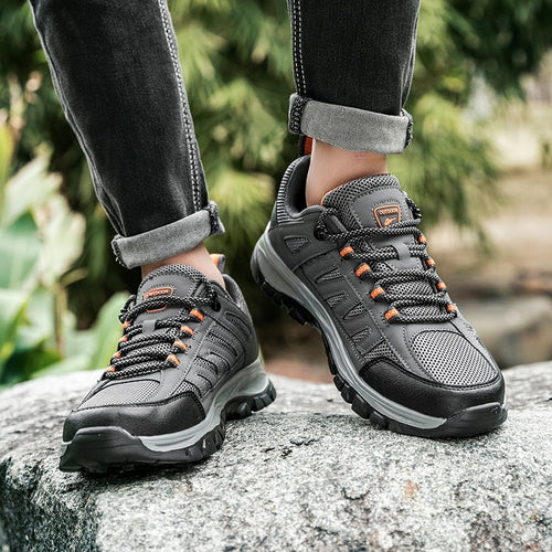 Load image into Gallery viewer, Men Treking Shoes Round Toe Climbing Hiking Shoes Outdoor Sneakers Breathable Men Trainers Comfortable Walking Casual Men Shoes
