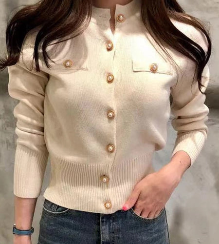 Fashion Women Cardigan Sweater Spring Knitted Long Sleeve Short Coat Casual Single Breasted Korean Slim Chic Ladies Top