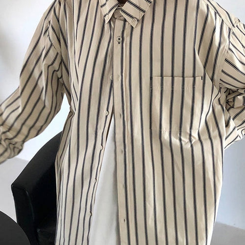 Load image into Gallery viewer, Fashion Striped Women Shirts Oversize Loose Long Sleeve Shirts Spring Elegant Single Breasted Office Ladies Korean Top
