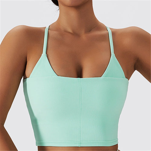 Load image into Gallery viewer, S - XL Seamless Yoga Bra Women Fitness Running Sexy Sports Vest Underwear Women Cross Back Push Up Bra Workout Gym Tops A090B
