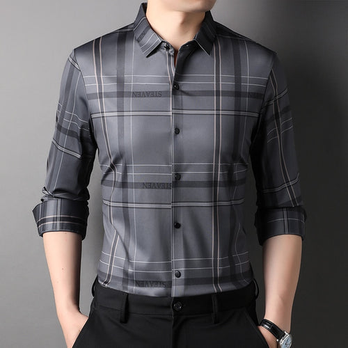 Load image into Gallery viewer, Top Grade Luxury New Slim Fit Designer Striped Classic Shirts For Men Brand Fashion Shirt Long Sleeve Casual Mens Clothes
