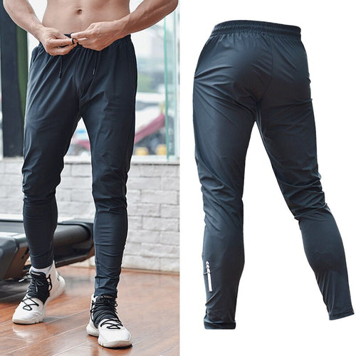 Load image into Gallery viewer, Men Sport Pant Training Bodybuilding Trousers Youngster Fitness Running Sweatpant Thin Elastic Dry Fit Zipper Pockets Long Pants
