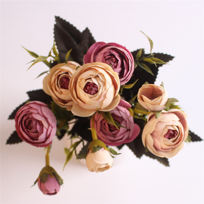 European Style Artificial Camelia Bouquet-home accent-wanahavit-rose pink-wanahavit