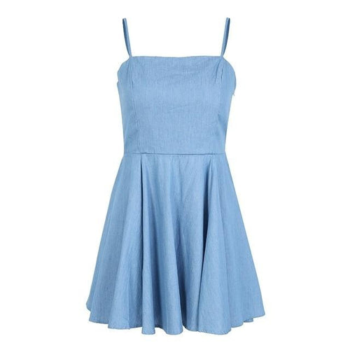 Load image into Gallery viewer, Backless Strap Plaid Mini High Waist Summer Beach Robe Short Dress
