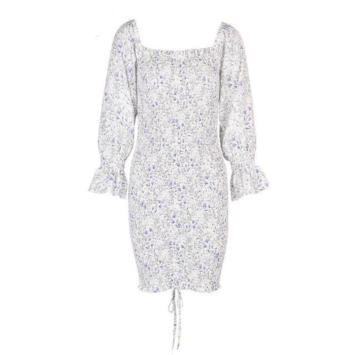 Load image into Gallery viewer, Elegant Dot Print Long Sleeve Sexy Lacing Up Elastic Ruched Mid Long Party Slim Fit Dress-women-wanahavit-Lavender-M-wanahavit
