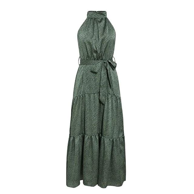 Sexy Halter Neck Sleeveless Vintage Long Maxi Boho Dress-women-wanahavit-Green-S-wanahavit