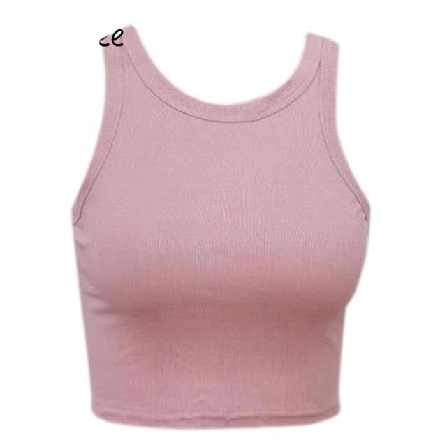 Sexy Round Neck Summer Casual Knitted Corset Fitted Beach Solid Sleeveless