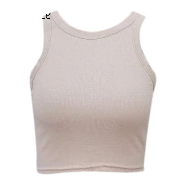 Sexy Round Neck Summer Casual Knitted Corset Fitted Beach Solid Sleeveless