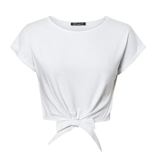 Load image into Gallery viewer, Sexy Spring Summer Cotton Elegant Party Club Tied White Solid Top Shirts

